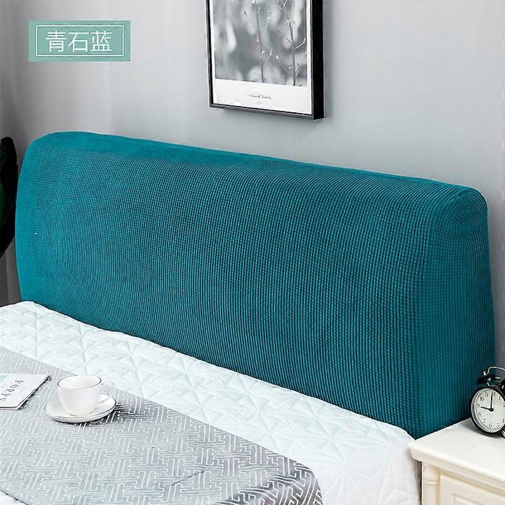 Husa pentru tablie pat, elastica, albastru, 120cm, set de protectie decorativa