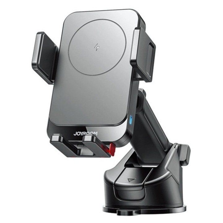 Joyroom jr-zs241s autós tartó, 15w, tapadókorongos, műszerfalra, automata, wireless, 360°, 68-95mm széles, fekete