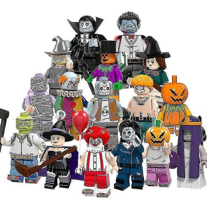 Set 16 figurine asamblate Halloween, 4.5cm, Multicolor