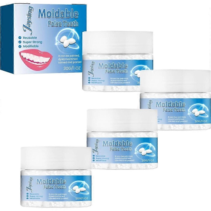 Kit de reparare din rasina pentru dinti, 4 bucati, alb, utilizare temporara