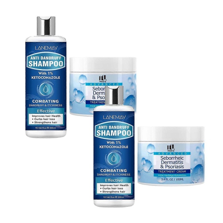 Set tratamente anti-matreata si dermatita seboreica, sampon antifungic, tratament pentru scalp, 2 produse