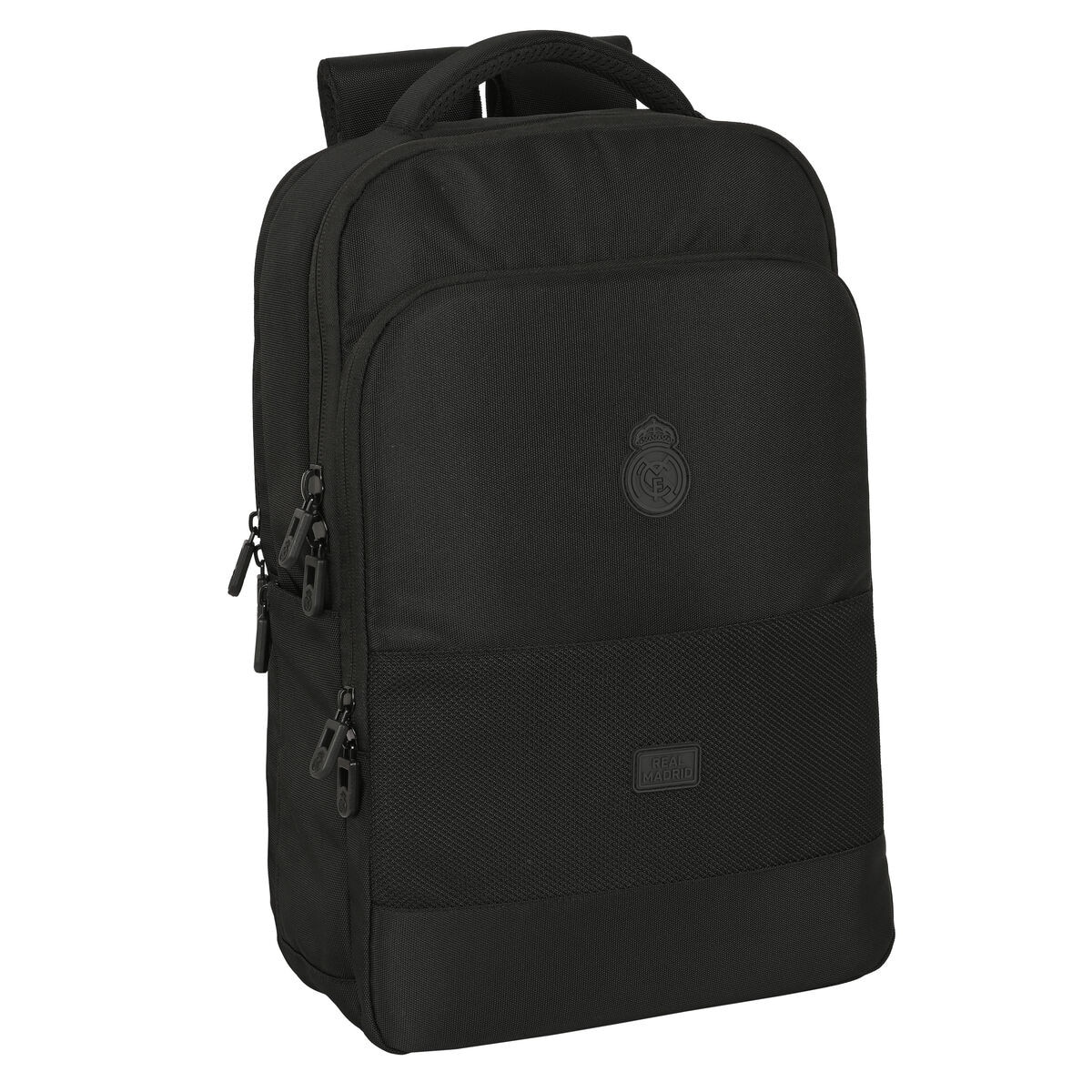 Rucsac Laptop Nilox Real Madrid C.F. 15, 6'', Negru, USB, Ergonomic, 29x44x15cm
