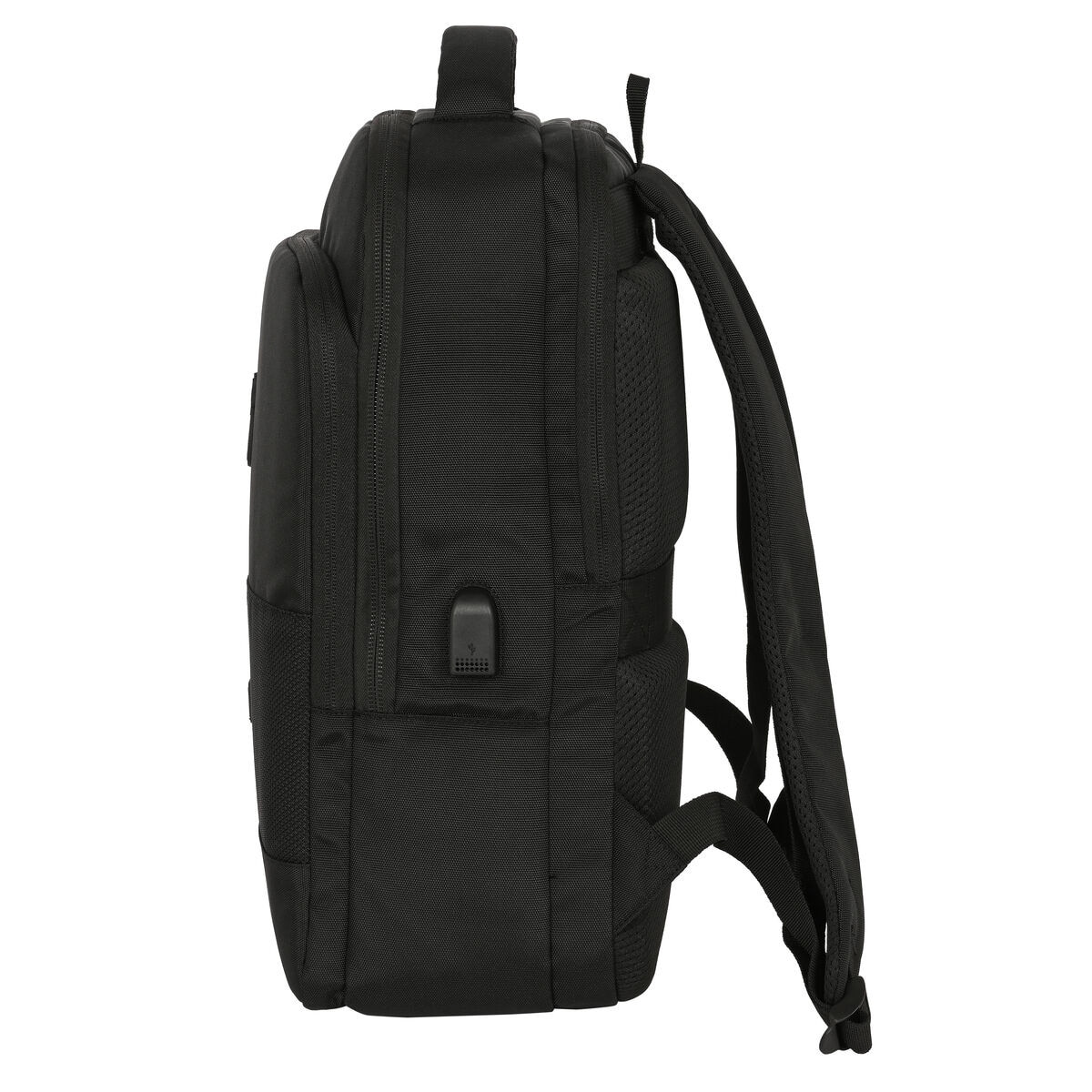 Rucsac Laptop Nilox Real Madrid C.F. 15, 6'', Negru, USB, Ergonomic, 29x44x15cm