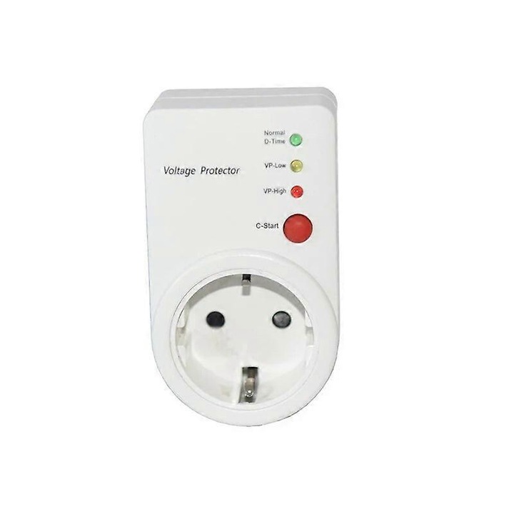 Stabilizator de tensiune, 220V, 16A, protectie supratensiune, sub tensiune, 5.2x9x3.5cm