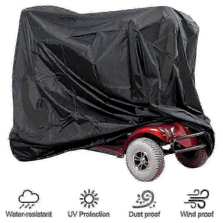 Husa impermeabila pentru scuter de mobilitate, protectie UV, neagra, 170x61x117cm