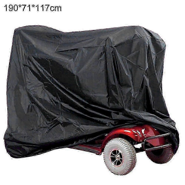 Husa impermeabila pentru scuter de mobilitate, protectie UV, neagra, 190x71x117cm
