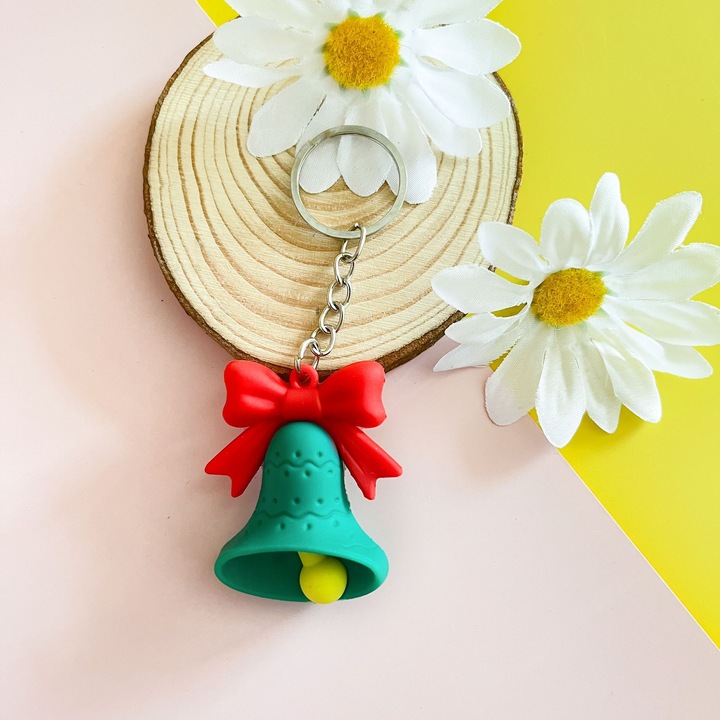 Decoratiune de craciun pentru chei, papa Noel, cadou mic, brad, cerb