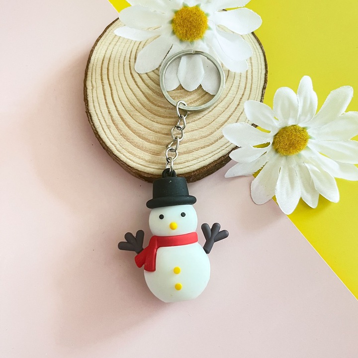 Cadou mic, decoratiune de craciun pentru chei, brad, papa Noel, cerb