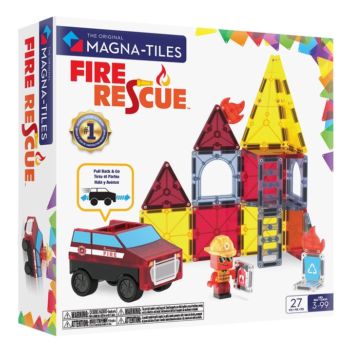 MAGNA-TILES Fire Rescue, 27 piese, multicolor