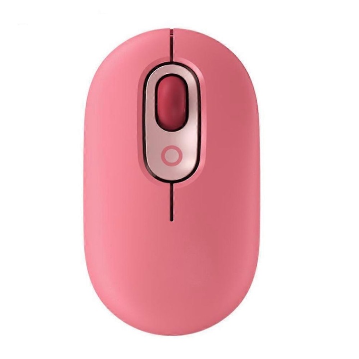 Mouse wireless Bluetooth, 4 butoane, design compact, roz