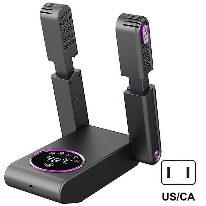 Uscator electric de incaltaminte multifunctional, 150W, design pliabil, 2 brate, 25x19.5x7cm, 28x25x7cm