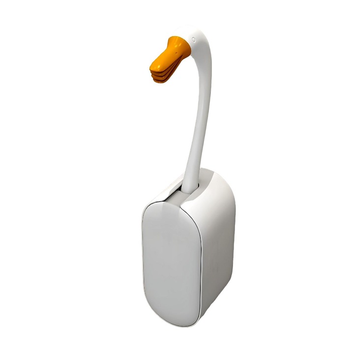 Perie WC din silicon, Wacorresi, design creativ, suport de perete, Alb