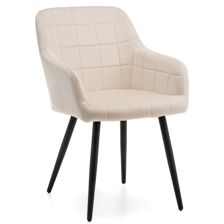 Scaun tapitat ORTE, New Home, bej deschis, 50x41x45cm, 85cm inaltime, metal, spuma