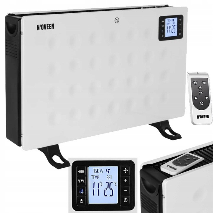 Elektromos konvektor N'oveen CH-8000, 2000W, 3 teljesítményfokozat, fehér, 60x21x37,5cm