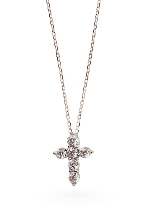 Lant argint Crystal Cross