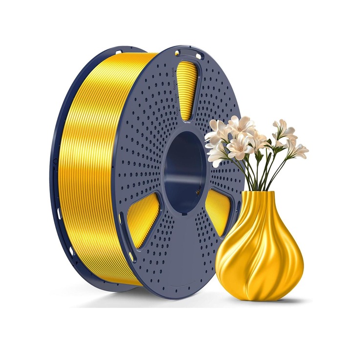Филамент SUNLU Silk PLA+ за 3D Принтер, 1.75mm, 1кг, Златен