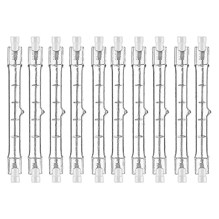 Халогенни крушки R7S 200W 118 мм, комплект от 10 броя, прозрачни, димируеми