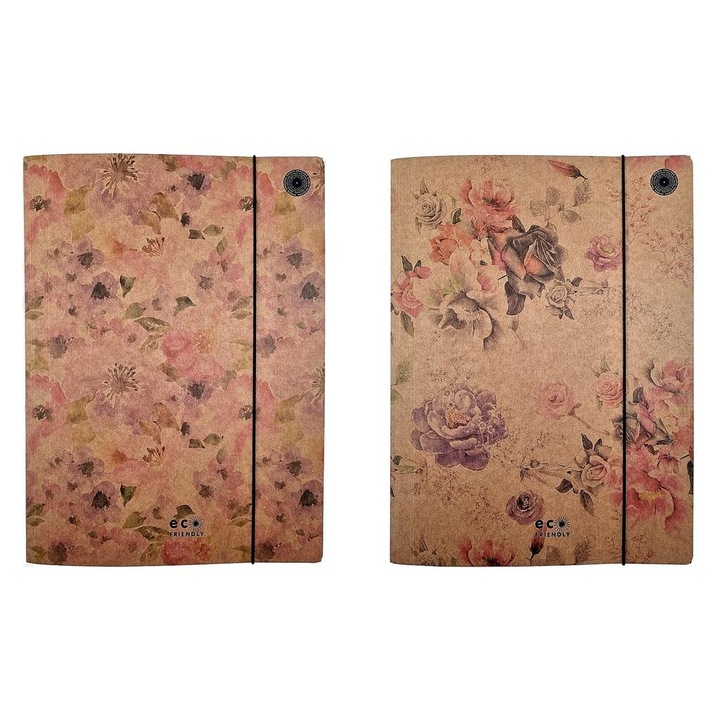 10 db A4-es dosszié készlet, Ziemia Obiecana, Virág mintás, Többszínű