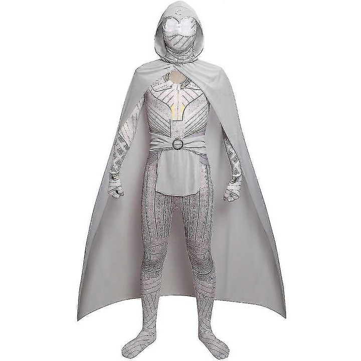 Costum Supererou Moon Knight, set cu mantie, curea si accesorii, Halloween, adulti