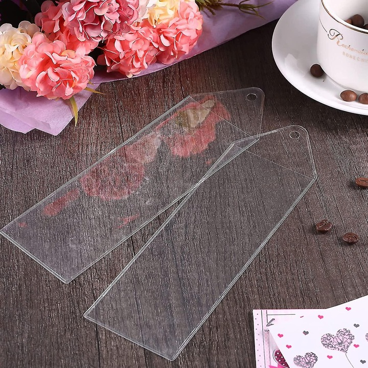 Set 60 pungi transparente pentru semne de carte, 2-1/4 x 6-1/4 inci, protectie pentru fotografii, aplicatii diverse