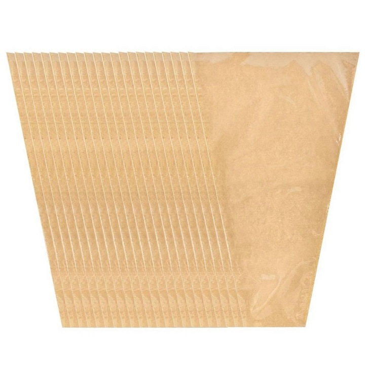 Комплект от 50 торбички за букети, 35x55 см, винтидж дизайн, водоустойчив материал, кафяв