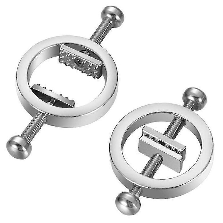 Cercei pentru sani, 2 bucati, metal, ajustabili, fara piercing, 62x25mm