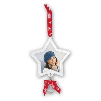 Ornament stea cu funda rosie Ornament stea cu funda rosie