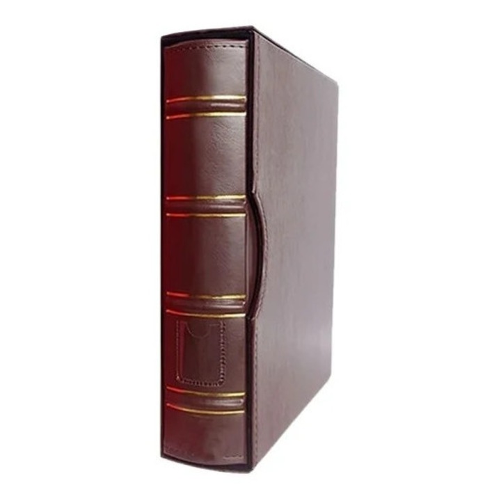 Album pentru bancnote, 25 x 28 x 6cm, maro inchis, nu contine foliile, eR D L