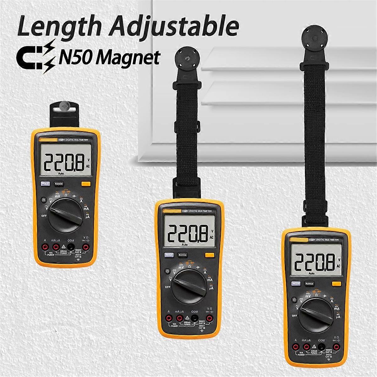 QOTSTEOS Kit da appendere per multimetro Fluke, 2 cinghie, 3 clip, 1 gancio e gancio magnetico, kit universale per appendere i multimetri Fluke (nero QOTSTEOS Kit da appendere per multimetro Fluke, 2 cinghie, 3 clip, 1 gancio e gancio magnetico, kit universale per appendere i multimetri Fluke (nero