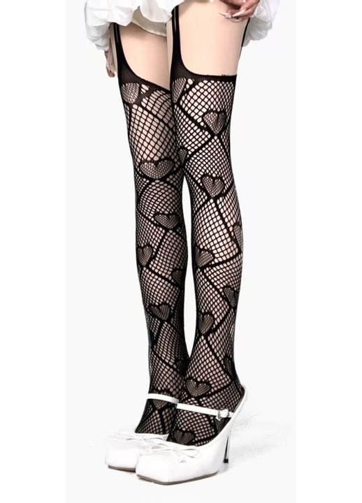 Dresuri dama, Lace Top, negru, One Size INTL