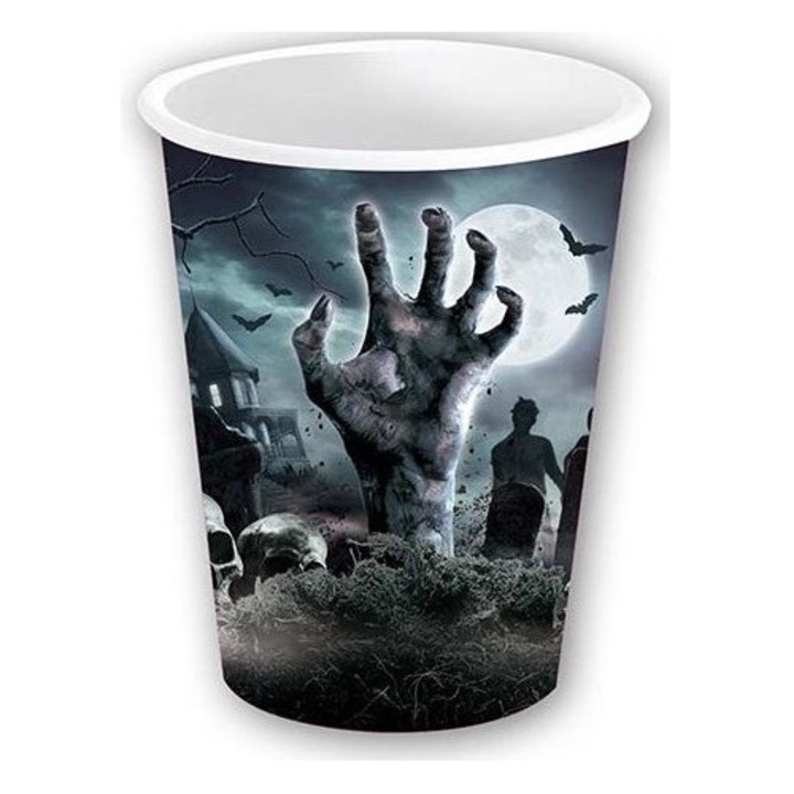 Set 6 pahare Halloween, Fiestas Guirca, hartie, 240 ml, multicolor
