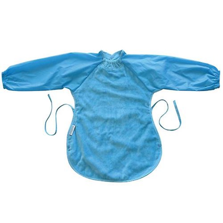 Лигавник за деца, Towel Messy Eater, със странично закопчаване, цвят аква, размери 30x45см