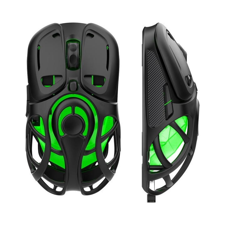 Vezeték nélküli egér, Bluetooth, 2, 4 GHz, RGB világítás, 6 DPI beállítás, gyors válaszidő, alacsony késleltetés, USB port, 400mAh, ergonomikus, plug and play, fekete