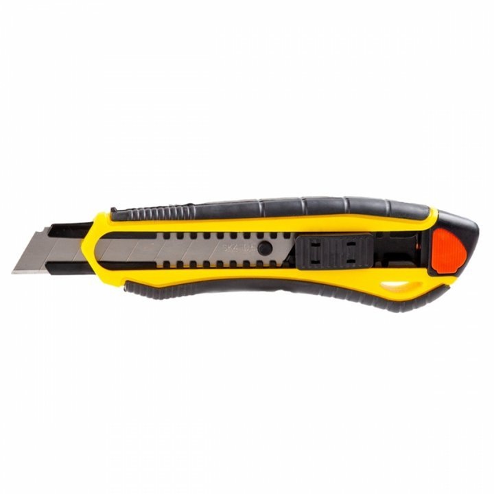 Cutter standard cu blocare automata, lama din otel special si corp din plastic, ABS cu suprafata anti-alunecare cauciucata