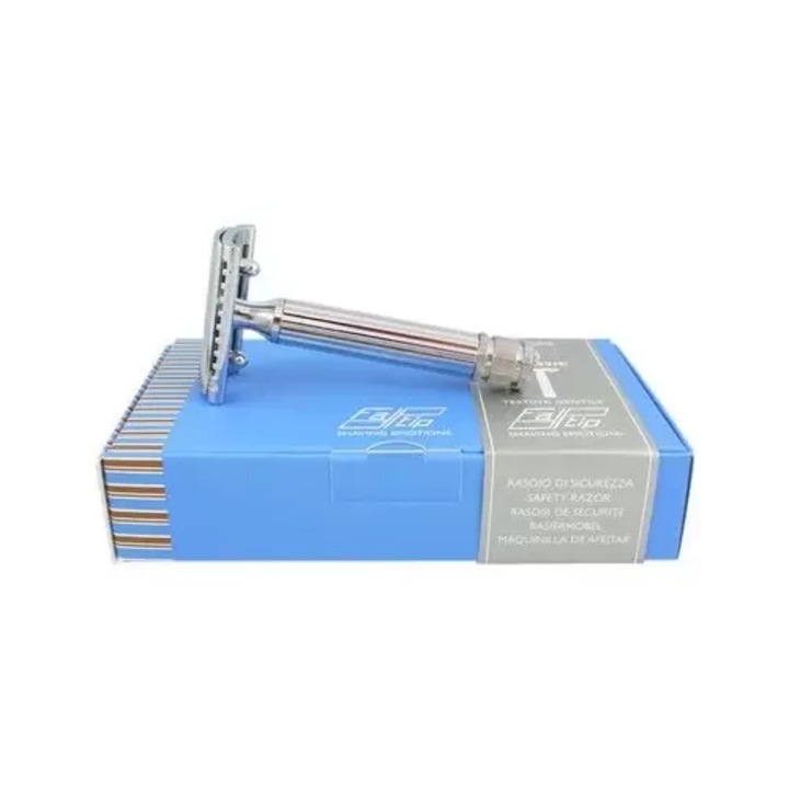 Aparat de ras clasic Fatip Chrome Gentile Double Edge, pieptene închis