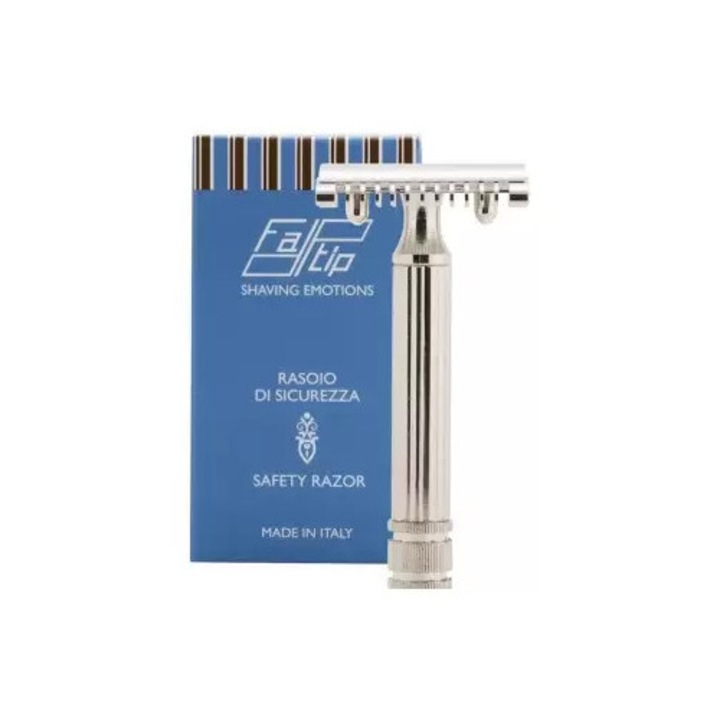 Aparat de ras clasic Fatip Grande Nickel, pieptene deschis