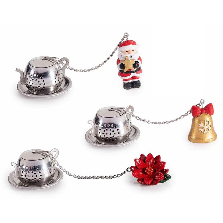 Комплект 3 инфузера за чай, Коледа 2,5 x 2 x 4 В