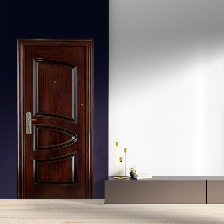 Usa metalica intrare apartament REG-S 102, maro, 86 x 205 cm, dreapta