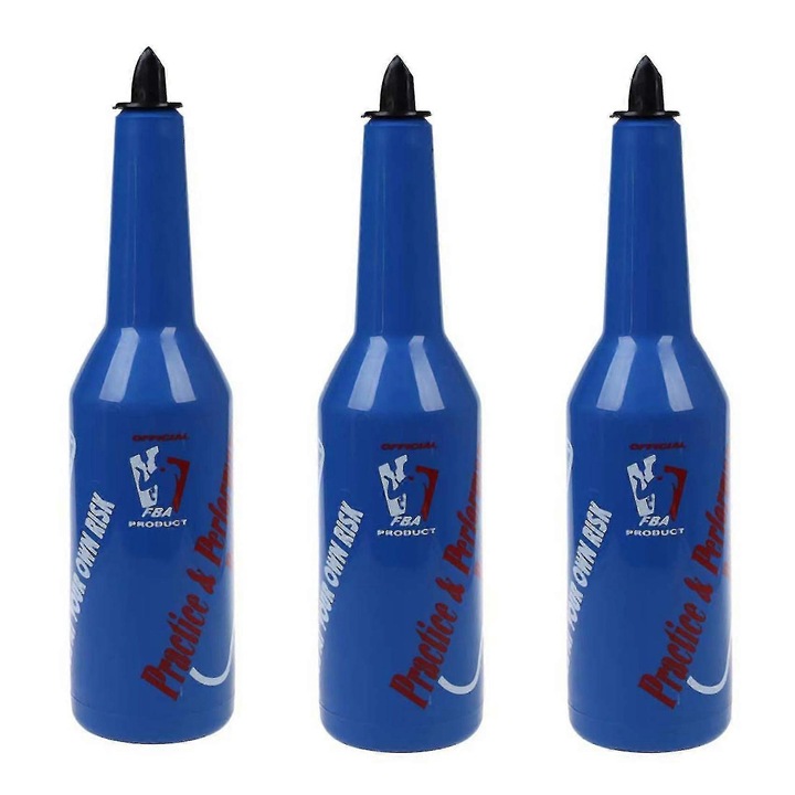 3x gyakorló flair bartending palack készlet, kék, 1L