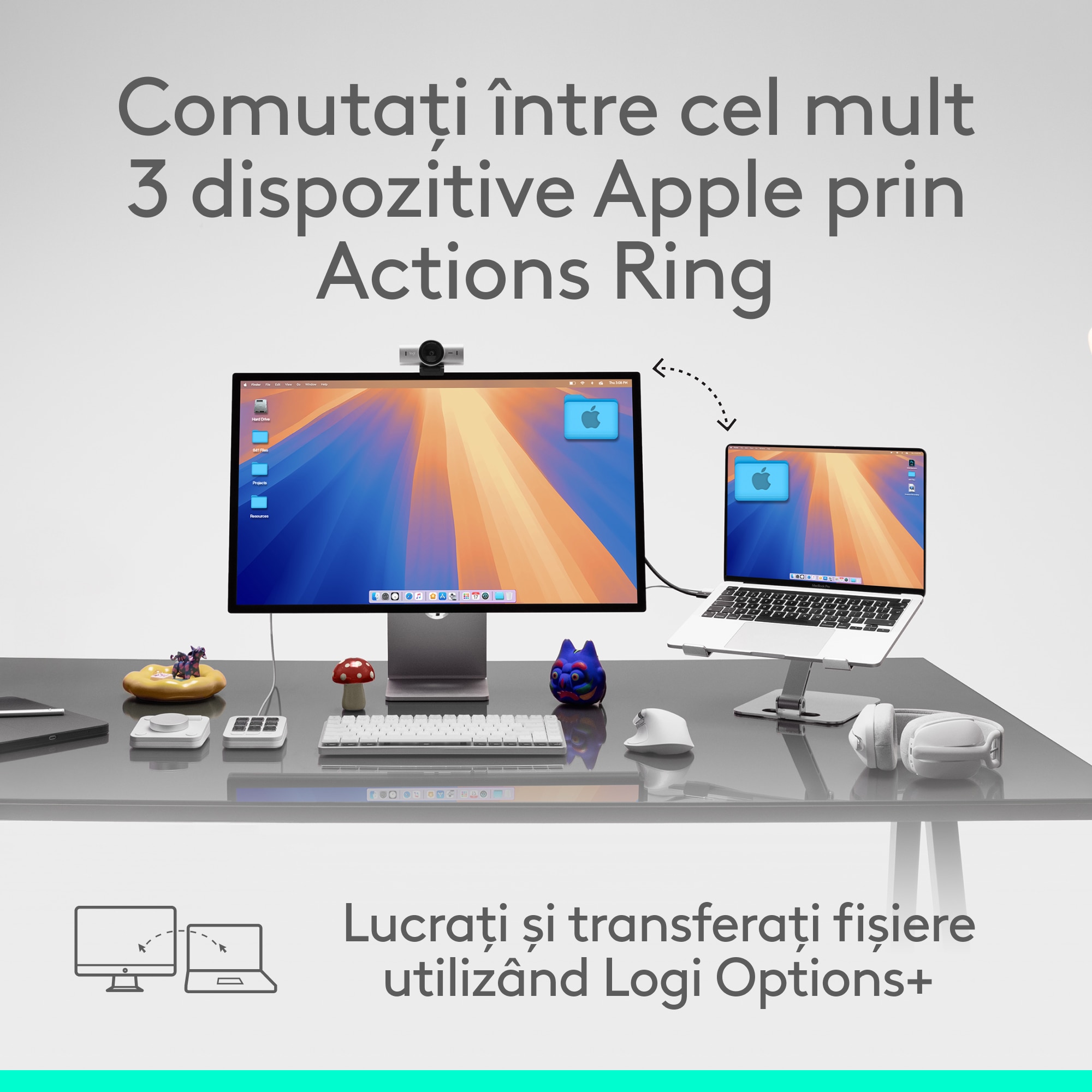 Mouse Wireless Logitech MX Master 4 for MAC, Silent, USB, BT, Space Black