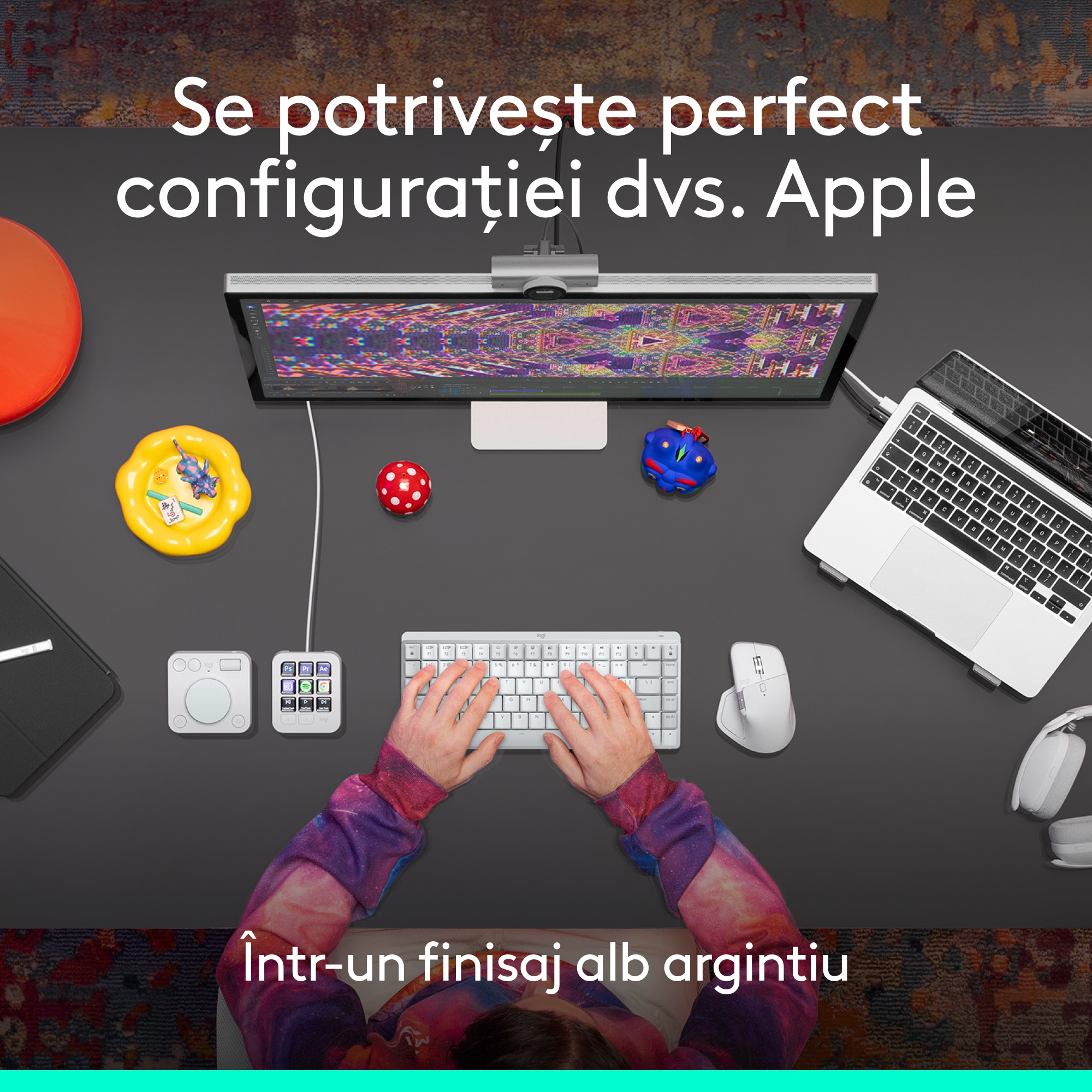 Mouse Wireless Logitech MX Master 4 for MAC, Silent, USB, BT, White Silver