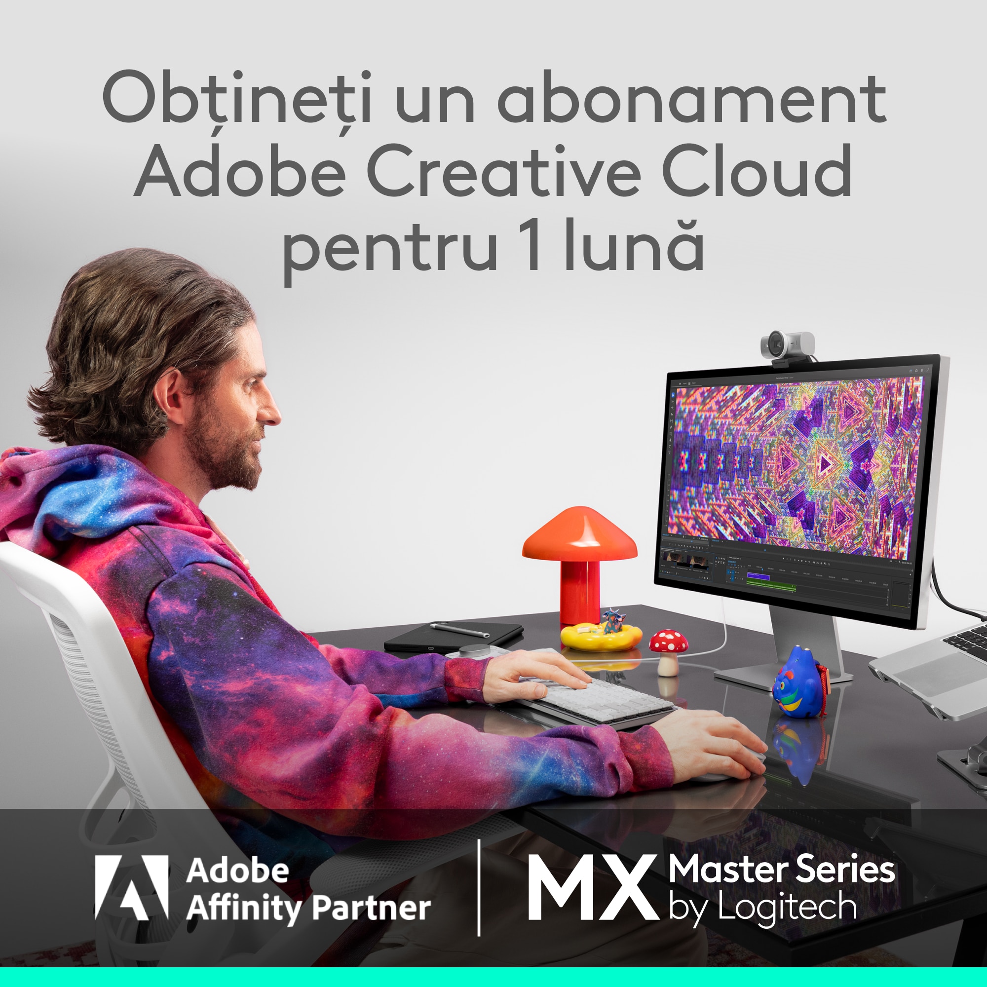 Mouse Wireless Logitech MX Master 4 for MAC, Silent, USB, BT, White Silver