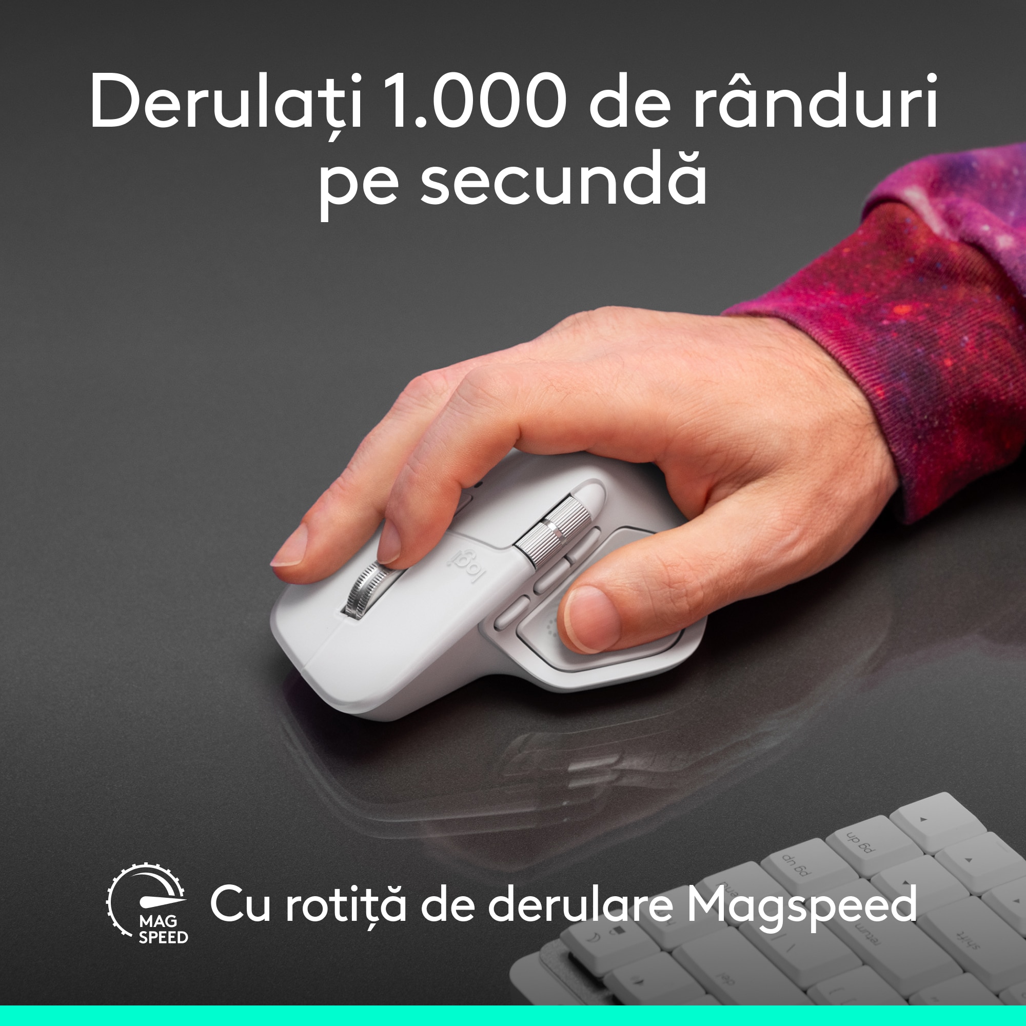 Mouse Wireless Logitech MX Master 4 for MAC, Silent, USB, BT, Space Black