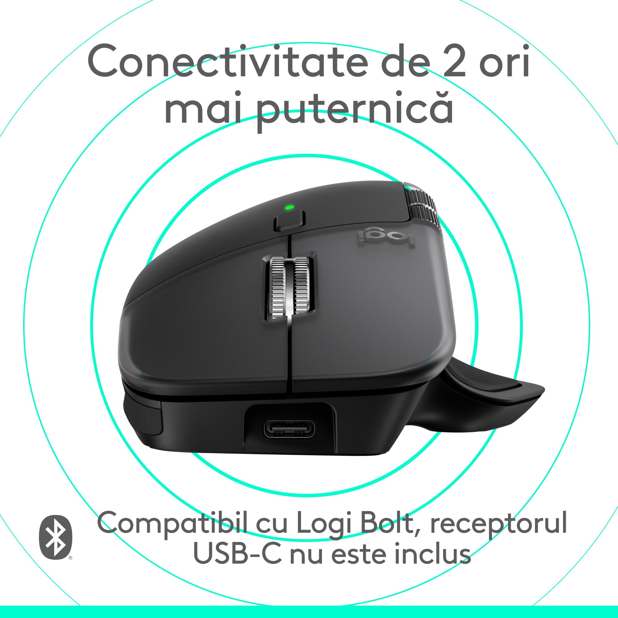 Mouse Wireless Logitech MX Master 4 for MAC, Silent, USB, BT, Space Black