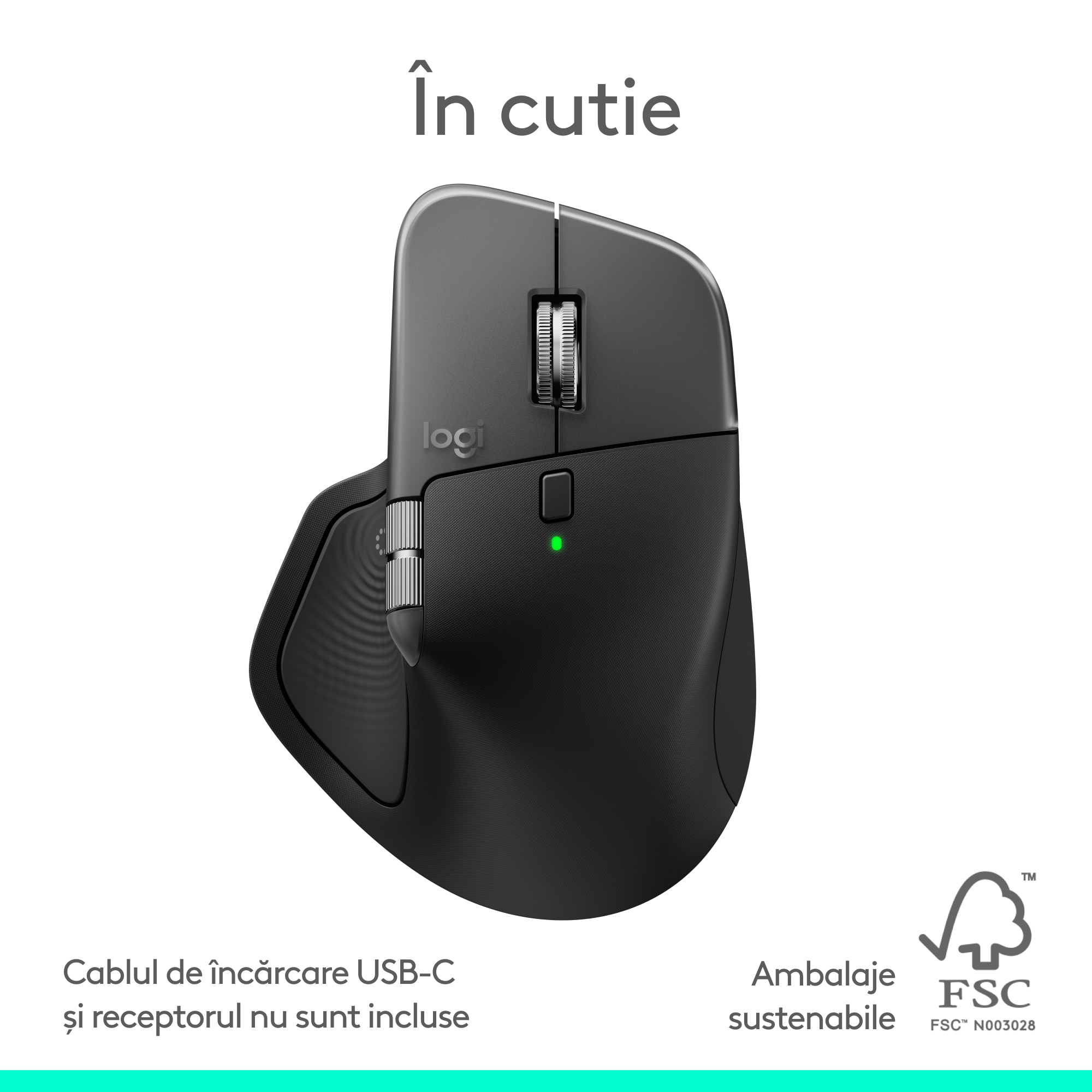 Mouse Wireless Logitech MX Master 4 for MAC, Silent, USB, BT, Space Black