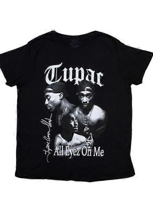 Férfi póló, Tupac, digitális nyomtatás, fekete, pamut