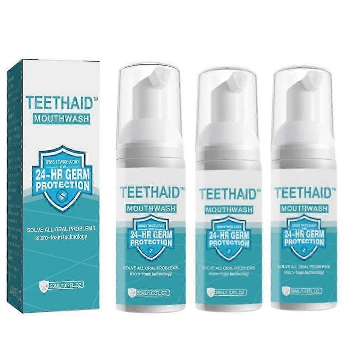 Fogfehérítő hab, 3 darab, természetes összetevők, fluormentes, 150ml