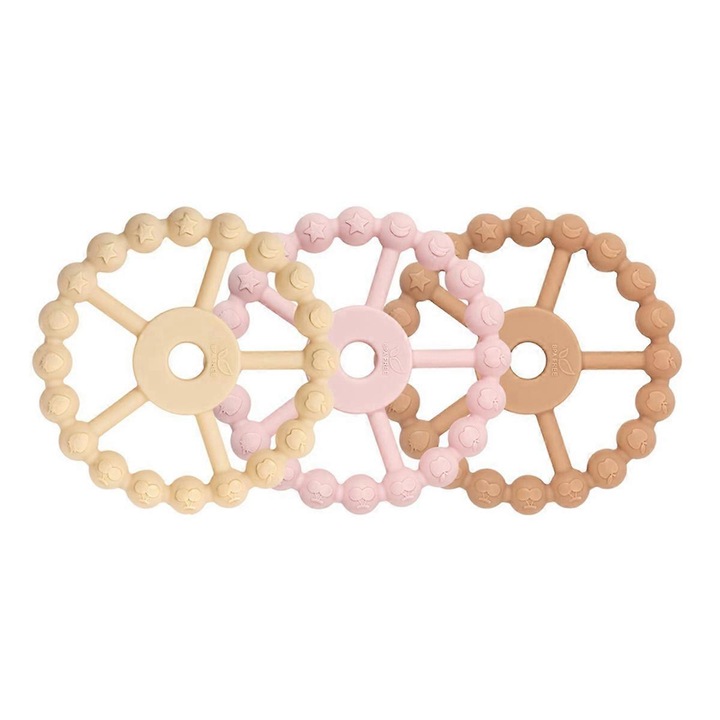 3 db szilikon fogzási gyűrű, 0-12 hónap