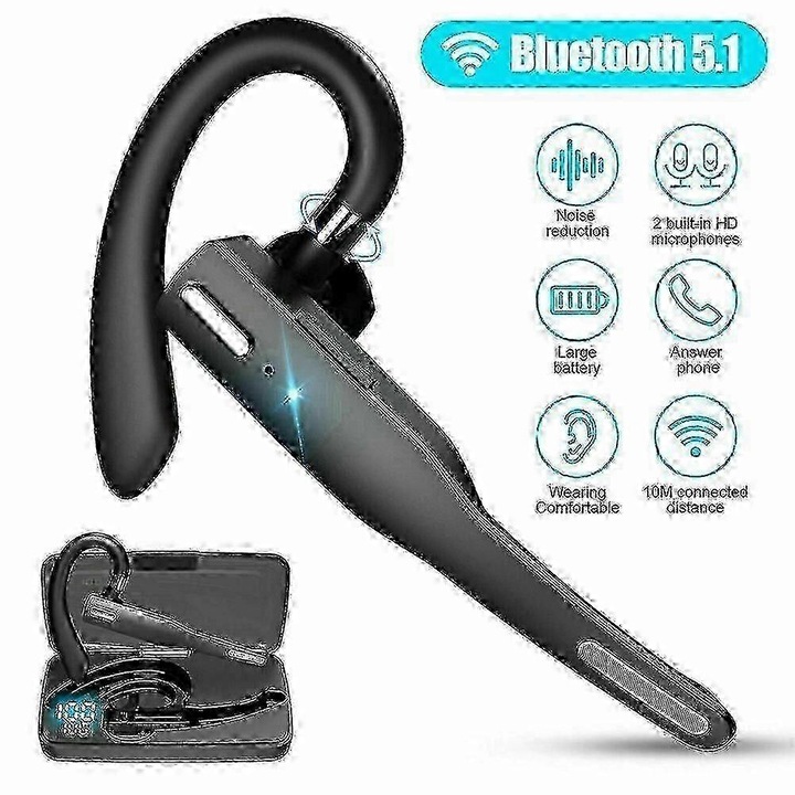 Casca Wireless Bluetooth, V5.1, zajszűrő