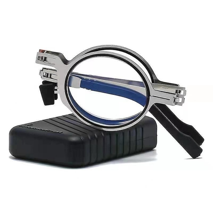 Ochelari de citit pliabili din titan, unisex, anti-lumina albastra, 138mm x 136mm